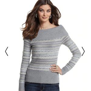 WHBM grey off shoulder/ cowl neck sweater